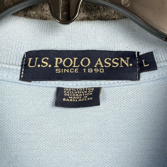 U.S. POLO Assn Shirt Mens Large Blue Pony Embroidered Rugby Business Casual - Picture 4 of 9